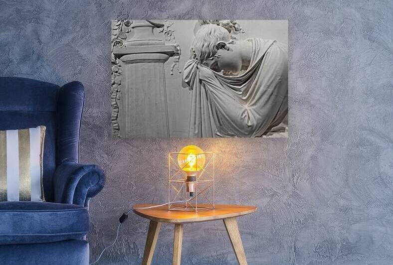 Funeral sculpture by Antonio Canova. Marble memorial on tombston by Paolo Modena