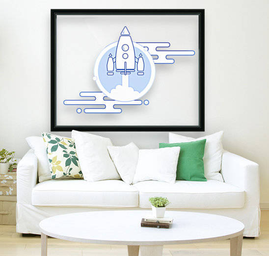 rocket blue space flight launch by Shamudy