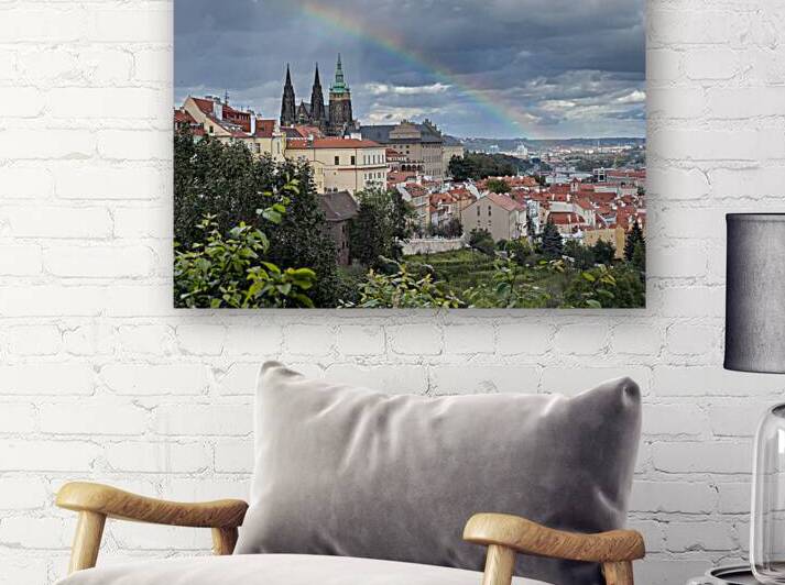 Rainbow over Praha Czech Republic by Mary Lee Dereske