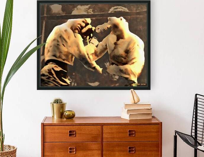 joe louis max schmeling boxing art  by Row One Brand