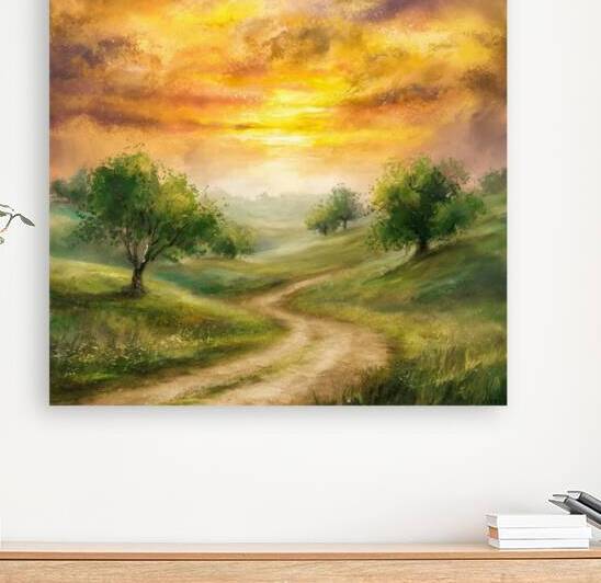 a serene and enchanting rustic landscape painting by toumi
