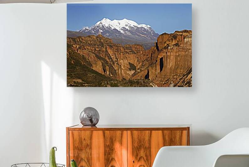 Palca Canyon rock formations and Mt Illimani Bolivia by Magical Andes Photography