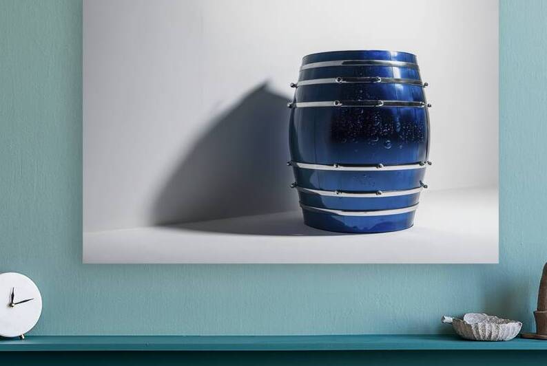 A striking photograph of a single blue wine barre by StefanoPignataro