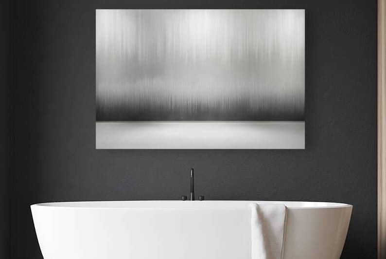 A serene and minimalistic scene dominated by a gr by StefanoPignataro