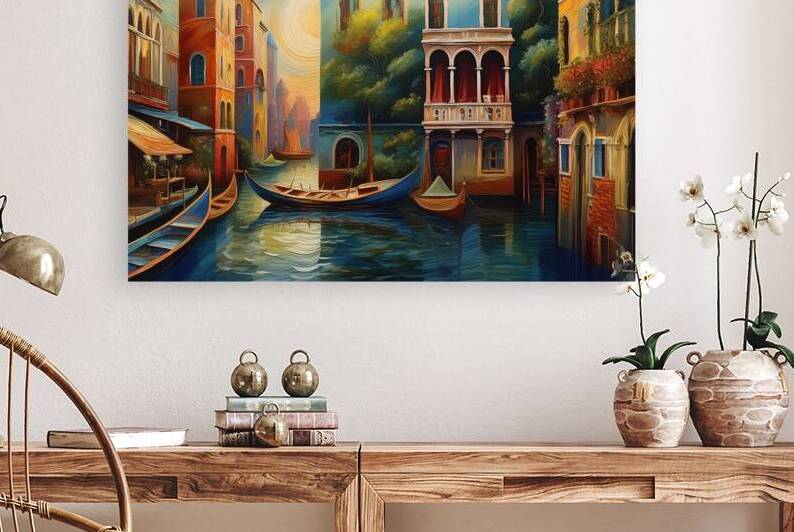 Painting of Venice Canal 3 by Bob Tamburello