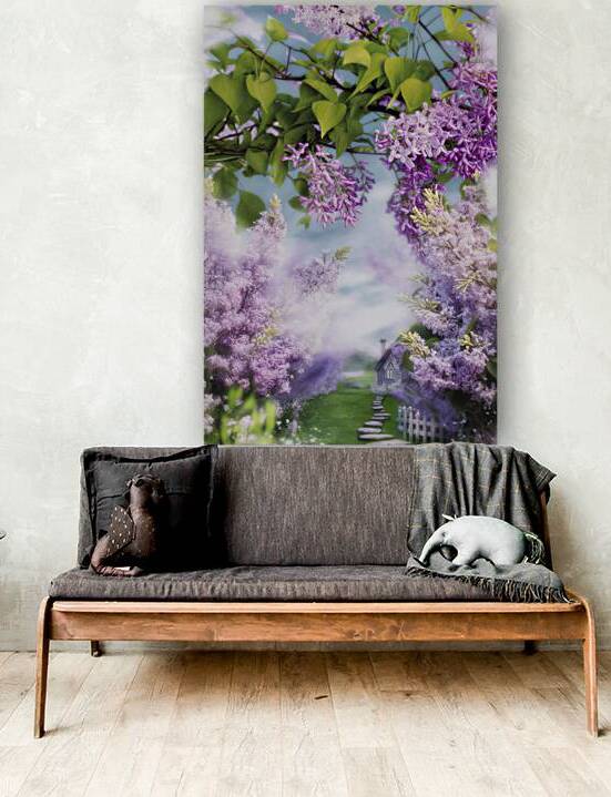 A serene setting with fresh lilac flowers in full by juverdeanu