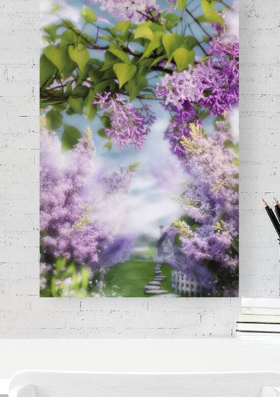 A serene setting with fresh lilac flowers in full by juverdeanu