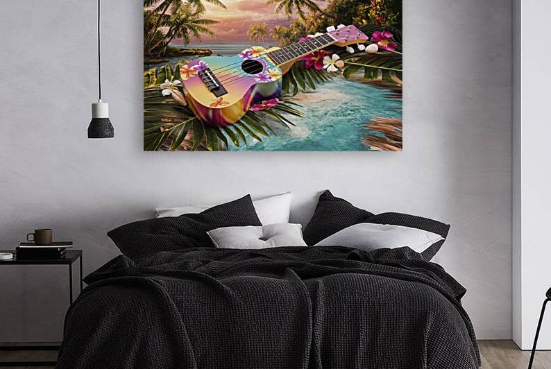 ukulele with hawaii style background 3 by MihaiStanica