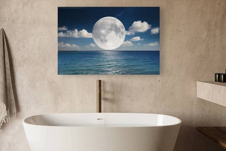 Romantic Moon With Clouds And Starry Sky Over Spa by Lupu Andrei