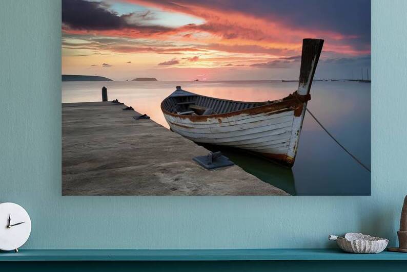 old rusty wooden white boat on a concrete pier at 1721311506.4447 by Ioan Cipariu