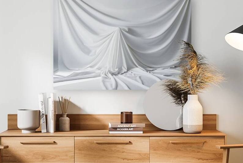 a plain white fabric background 1 by Dan Avian