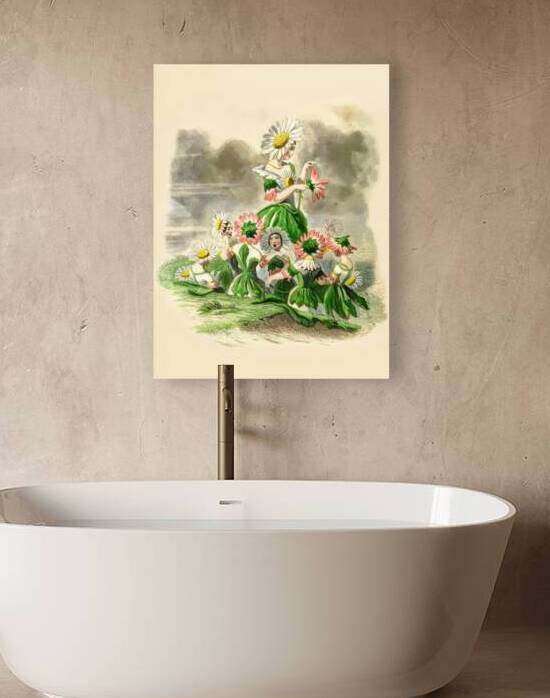 Vintage childrens watercolour print of dasies. by Steve Painter