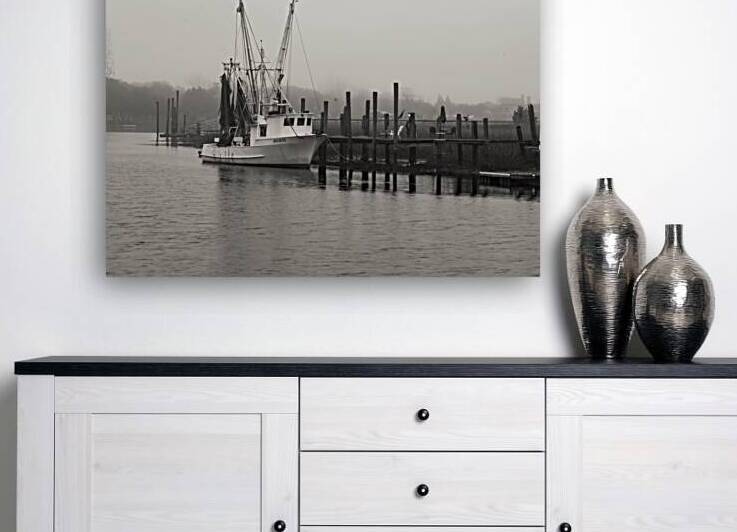 McClellanville Foggy Day Shrimp Boat by Norma Brandsberg Photography