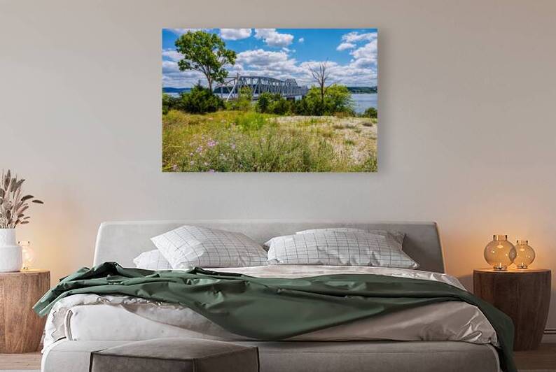 Kimberling City Bridge And Purple Flowers by Jennifer White