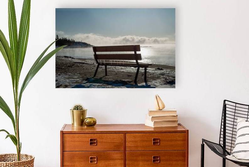Bench Winter Morning Print by Stephen Emms