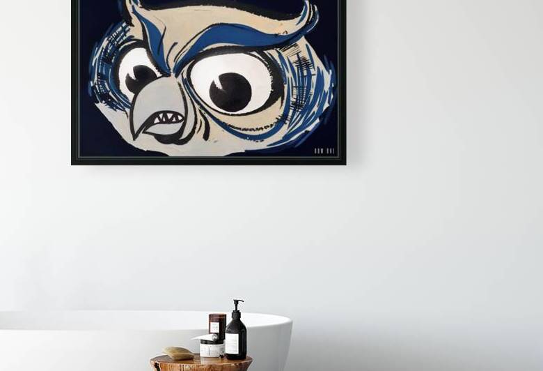 1958 rice owl cartoon art by Row One Brand