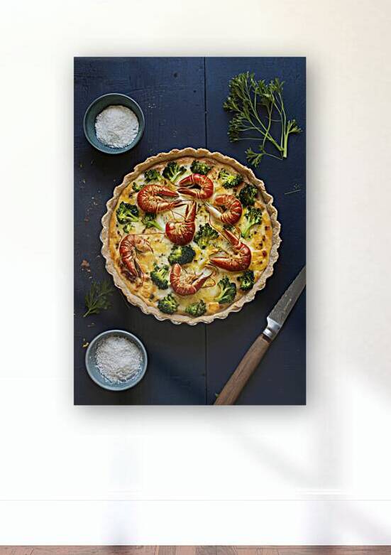 Home made french tart quiche with crayfish and br by Romeu Hurmuzache