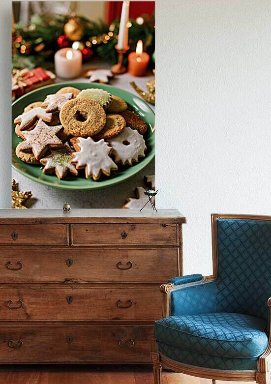 Tasty homemade Christmas cookies in the green pla by Romeu Hurmuzache