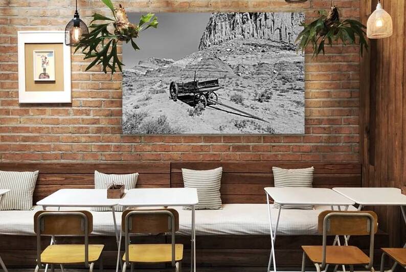 Rusty Old Wagon Capitol Reef National Park Grayscale by Jennifer White