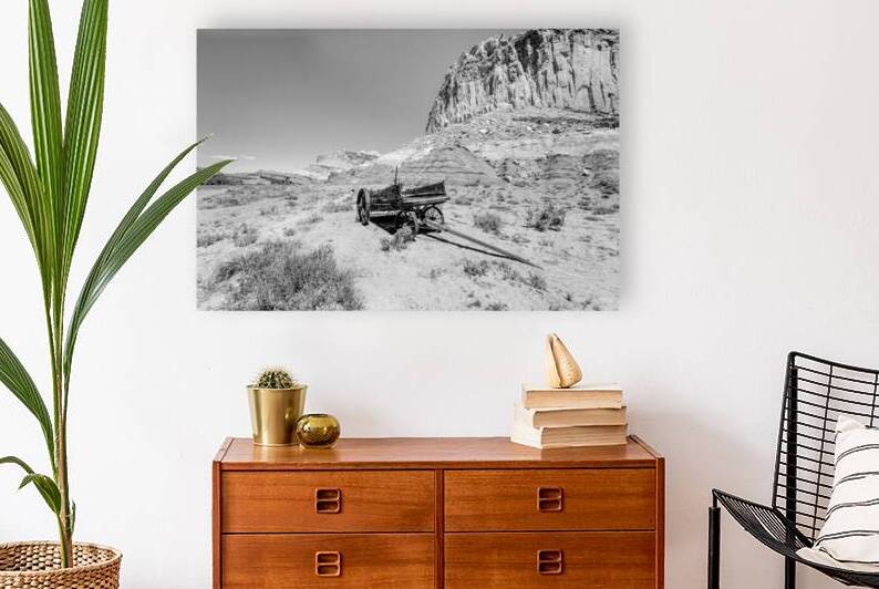 Vintage Wagon Fruita Utah Grayscale by Jennifer White