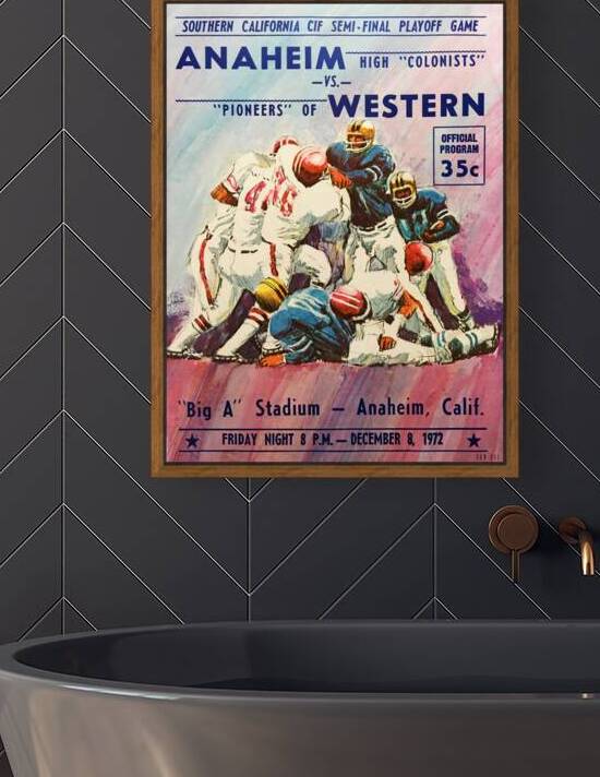 1972 Anaheim Colonists vs. Western Pioneers Football Art by Row One Brand