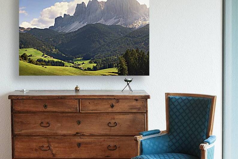 Funes Valley view and the Odle mountains in Dolomites by Stefano Orazzini