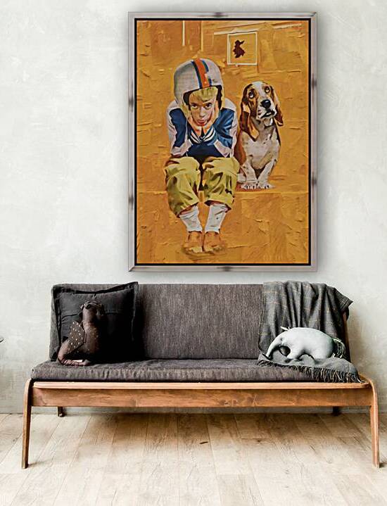 lon keller kid football broken window art by Row One Brand