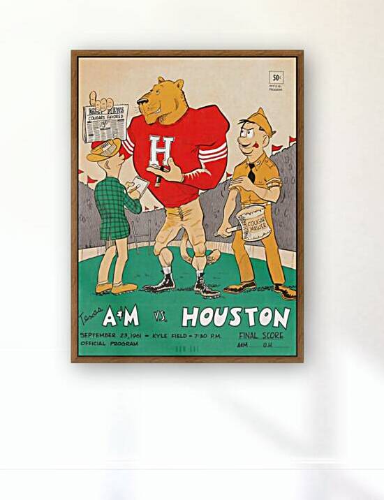 1961 Texas A&M vs. Houston Football Program Cover Art by Row One Brand