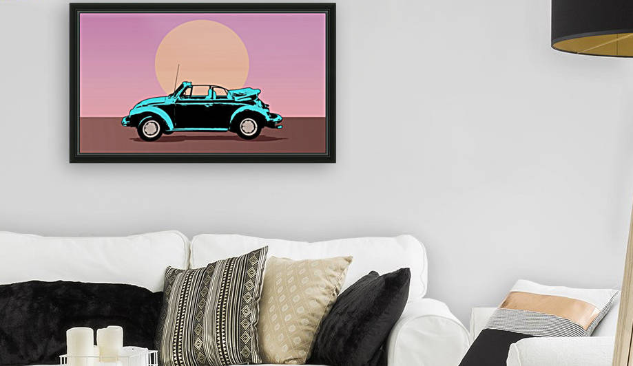 car poster retro vintage landscape by Shamudy