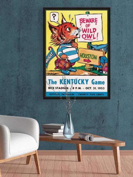 1953 Kentucky vs. Rice Football Cover Art by Row One Brand