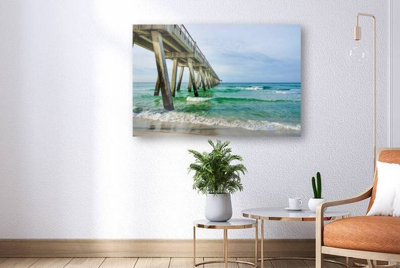 Morning Waves Beside Navarre Pier by Jennifer White