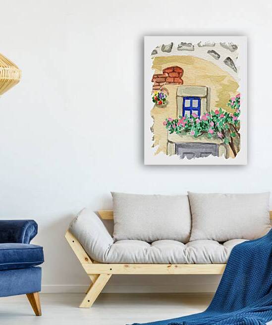 Antique Old Ancient Retro Window Watercolor 3 by Irina Sztukowski