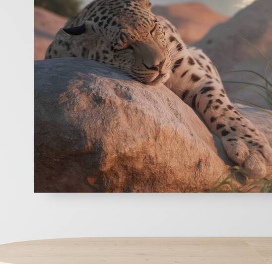 persian leopard sleeping 6 by Valentin Catargiu