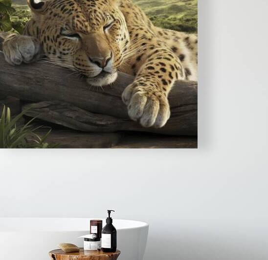 persian leopard sleeping 5 by Valentin Catargiu