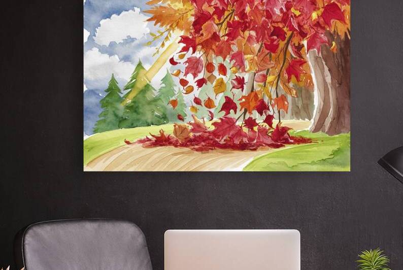 Watercolor drawing of falling red leaves in autum 1722622860.8657 by Valentin Catargiu