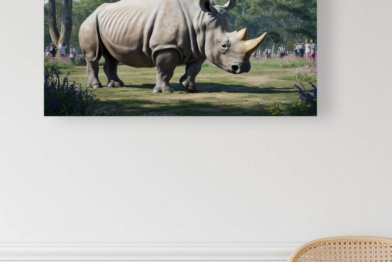 large rhino in the park 4 by Valentin Catargiu
