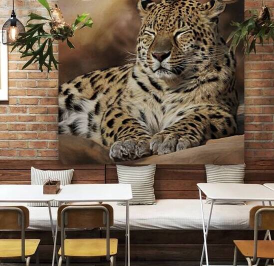 persian leopard sleeping 2 by Valentin Catargiu