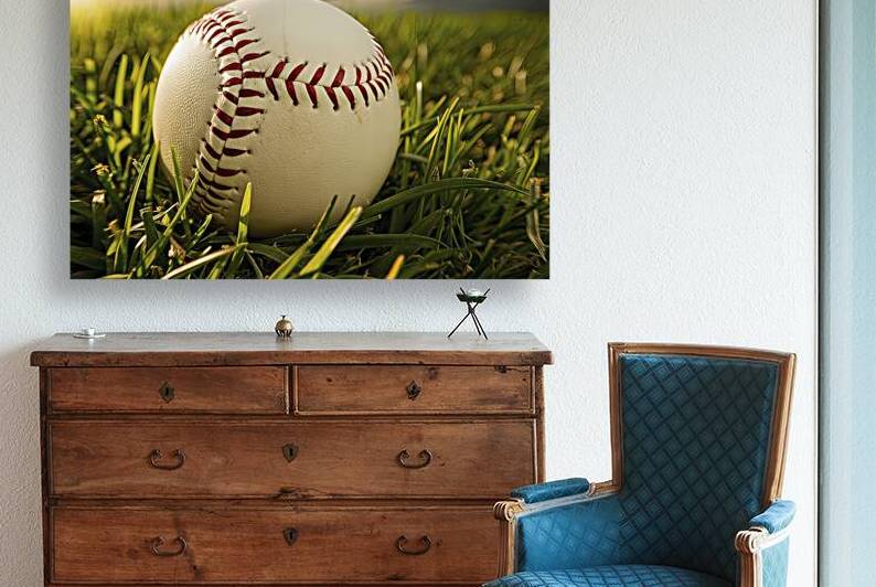 Baseball ball on grass 3 by Dumitru Vaetus