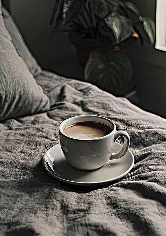 morning coffee on bed 2 by Liviu Ghitun