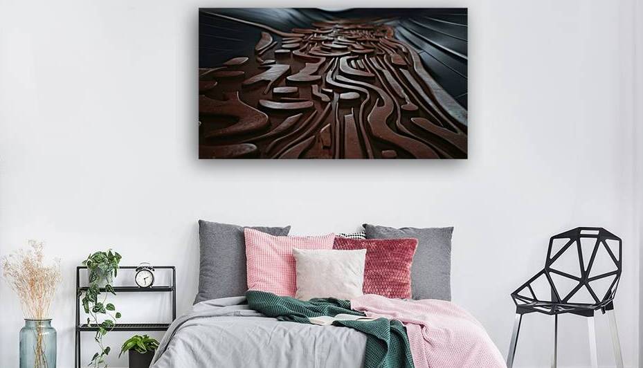 texture pattern of dark brown rubber on a black b by Mirela Poiana