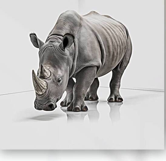 Single Large Rhinoceros Isolated on White Backgro 1722837444.3092 by Mirela Poiana