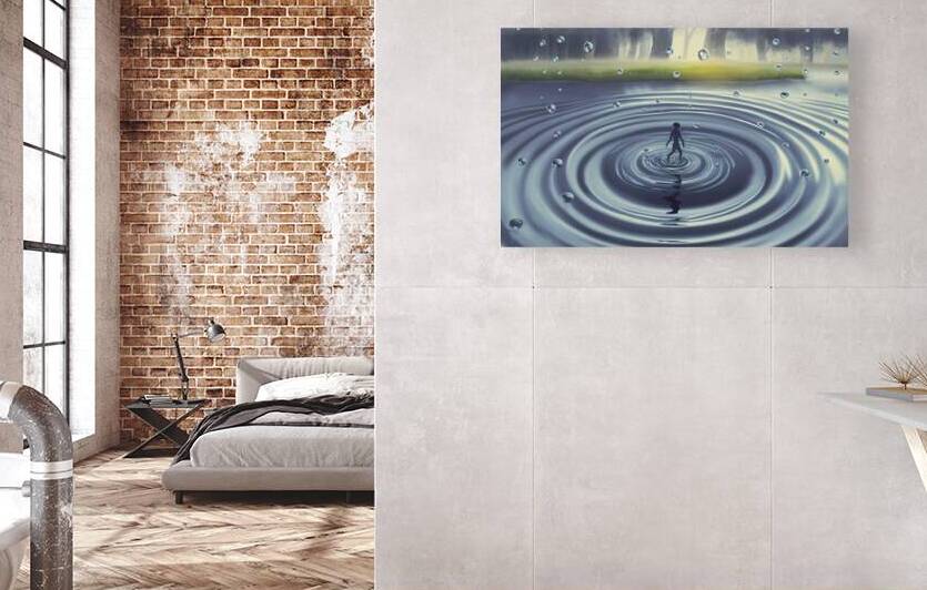 Drops falling in water and circles walking on wat by Veres Ioana