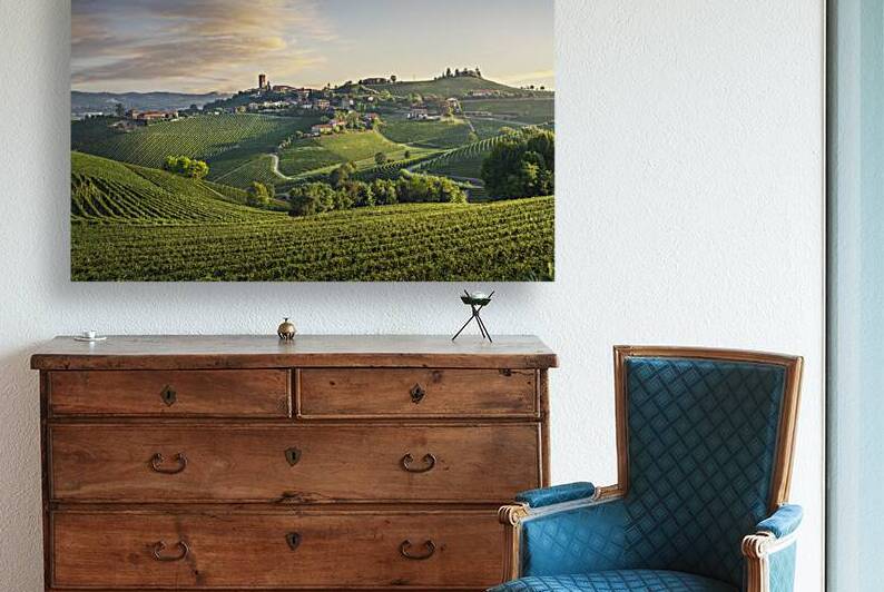 Barbaresco village and Langhe vineyards. Italy by Stefano Orazzini