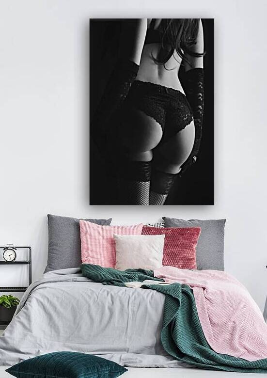 Woman in black lingerie from behind by Jelena Jovanovic Fine Art