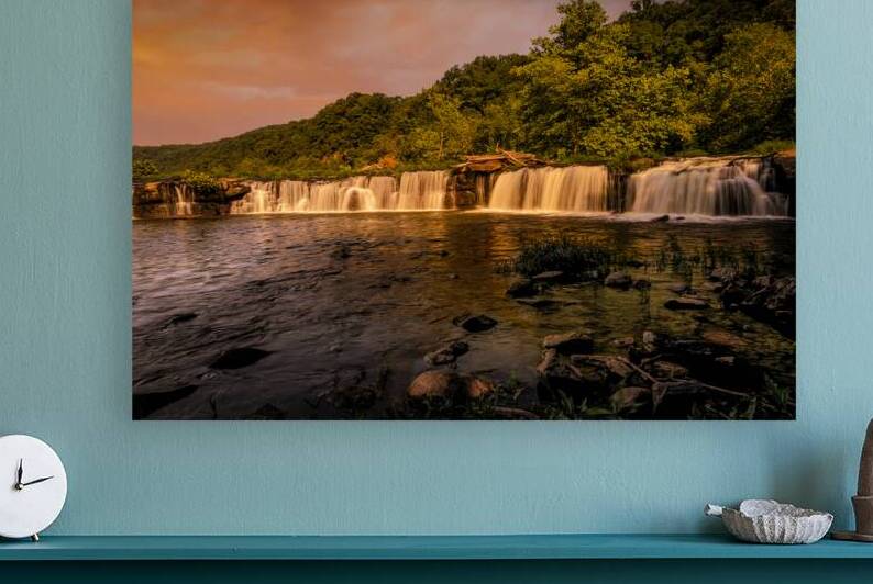 West Virginia  New River Sandstone Waterfall Sunset by Norma Brandsberg Photography