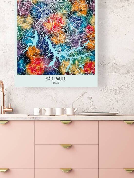 Sao Paulo Brazil Map by Towseef Dar