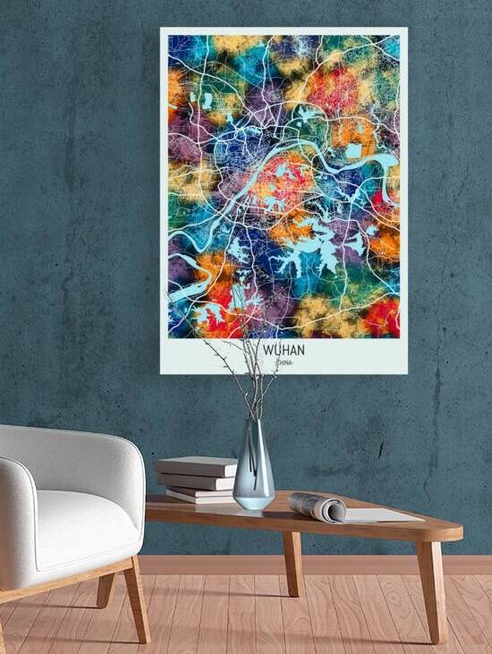 Wuhan China Map by Towseef Dar