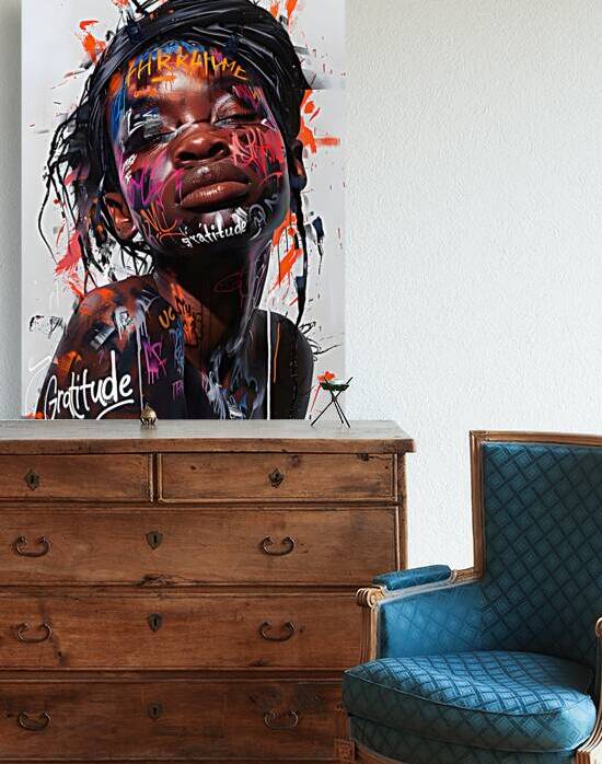 ABSTRACT FACE ART  17 by Online Arts