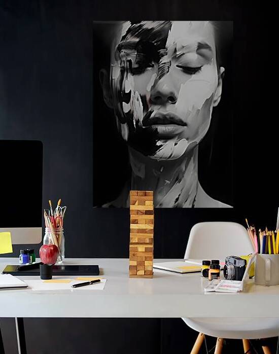 ABSTRACT FACE ART  19 by Online Arts