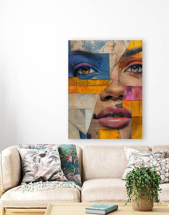 ABSTRACT FACE ART  24 by Online Arts